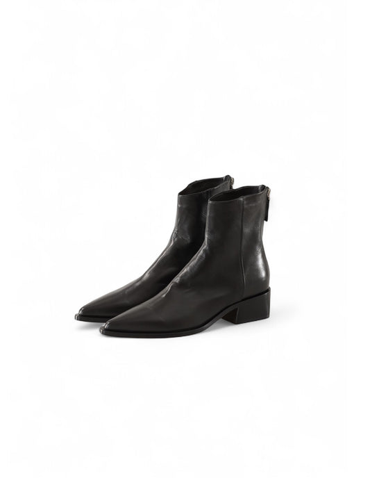 Schwarze Softleder-Stiefelette mit Absatz von Pomme d’Or