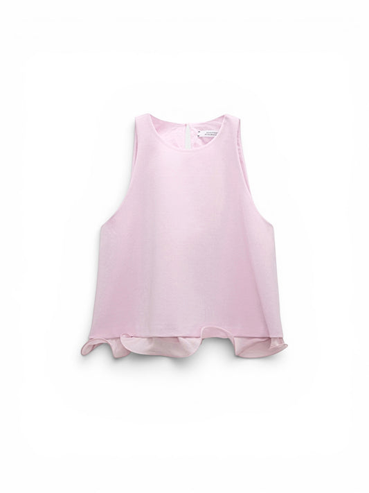 Rosafarbenes Top mit Volant von Dorothee Schumacher