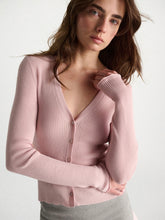 Rosafarbene Strickjacke von Dorothee Schumacher – Ansicht 2