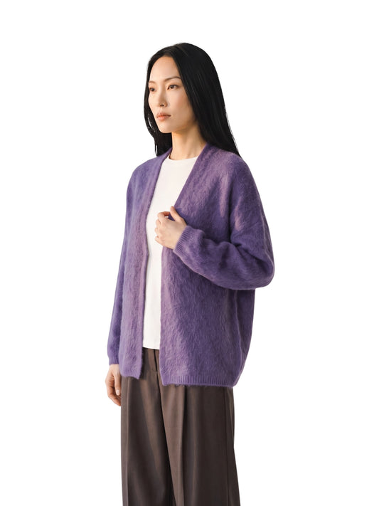 Lila Cardigan aus Wolle und Kaschmir von S.Marlon