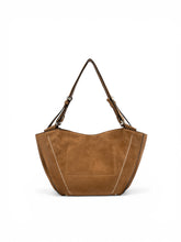 Cognacfarbene Velour-Tasche von Gianni Chiarini – Ansicht 2