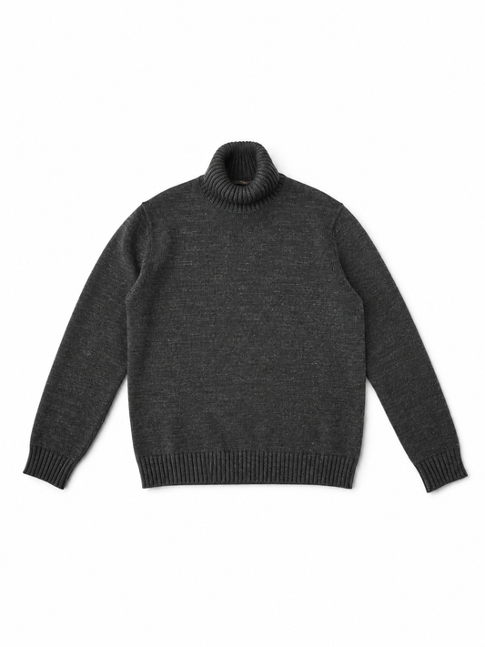 Anthrazitfarbener Rollkragenpullover von Slowear – Ansicht 4