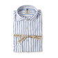 Weiß/Blau gestreiftes Hemd aus Leinen und Cotton "Luxury Vintage"