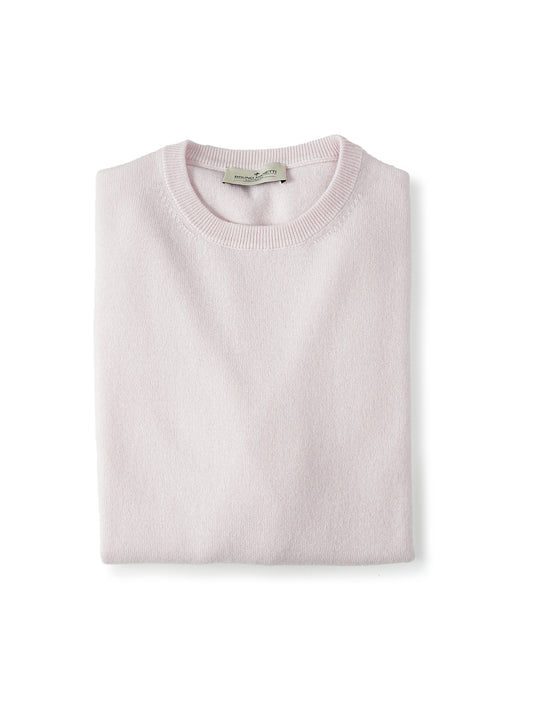 Roséfarbener Kaschmir-Roundneck von Bruno Manetti