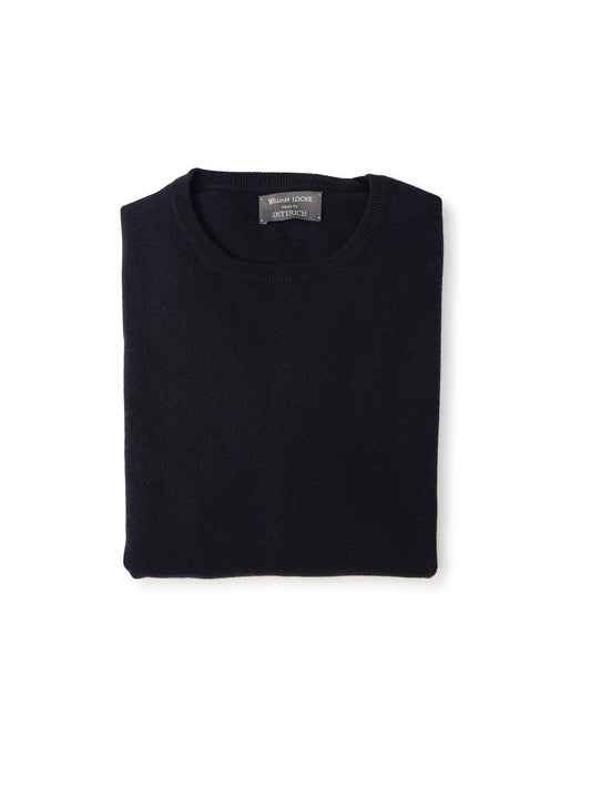 Dunkelblauer Kaschmir-Roundneck von William Lockie