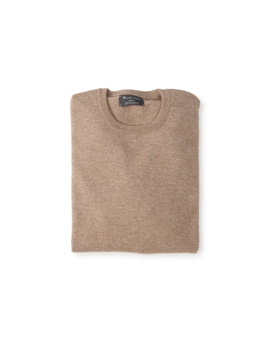 Sandfarbener Kaschmir-Roundneck von William Lockie