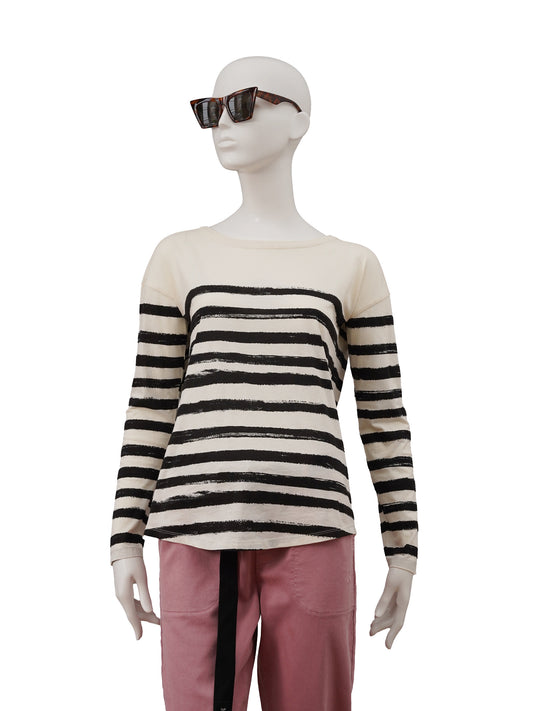 Schwarz-creme gestreiftes Longsleeve von 10days