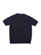 Dunkelblaues T-Shirt aus Crêpe-Baumwolle von roberto collina – Ansicht 2