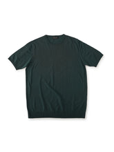 Dunkelgrünes T-Shirt aus Crêpe-Baumwolle von roberto collina – Ansicht 2