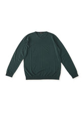 Dunkelgrüner Roundneck aus Crêpe-Baumwolle von roberto collina – Ansicht 2