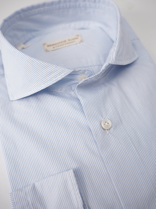 Weiß-hellblau dezent gestreiftes Hemd von Record Lux – Ansicht 2