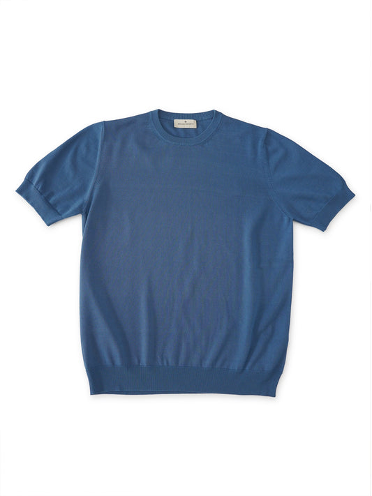 Royalblaues Strick-Shirt von Bruno Manetti