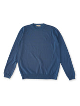 Royalblauer Baumwoll-Roundneck von Bruno Manetti – Ansicht 2