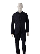 Dunkelblauer Seersucker-Blazer von Harris Wharf London – Ansicht 2