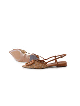 Camelfarbene spitzer Sling-Ballerina im Flecht-Look von Bibi Lou – Ansicht 2