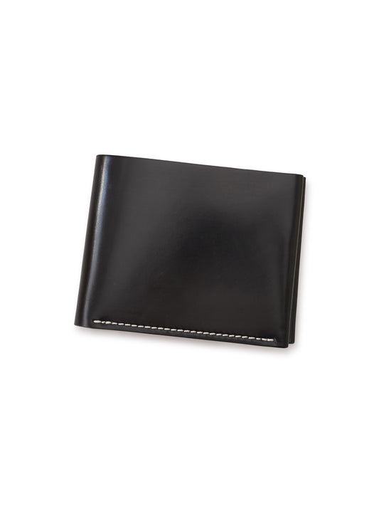 Schwarze Cordovan-Geldbörse mit Münzfach von Kreis Ledermanufaktur