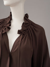 Dunkelbraune Seidenbluse