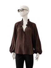 Dunkelbraune Seidenbluse