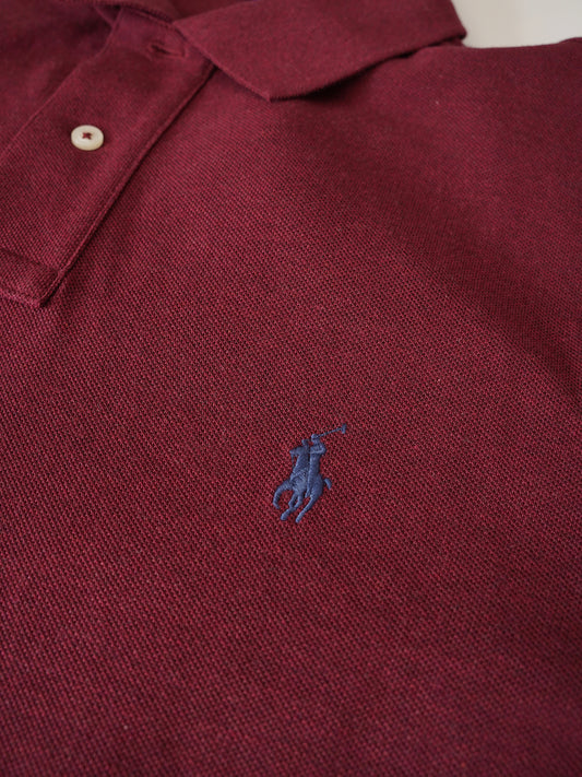 Bordeauxfarbenes Poloshirt „Custom Slim Fit“ von Ralph Lauren – Ansicht 2