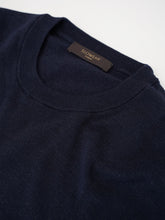 Dunkelblauer Melange-Roundneck „Flexwool“ von Slowear – Ansicht 2
