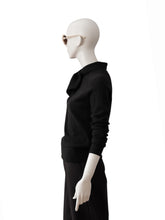 Schwarzer Kaschmir-Pullover mit Schleife von Essentiel Antwerp – Ansicht 2