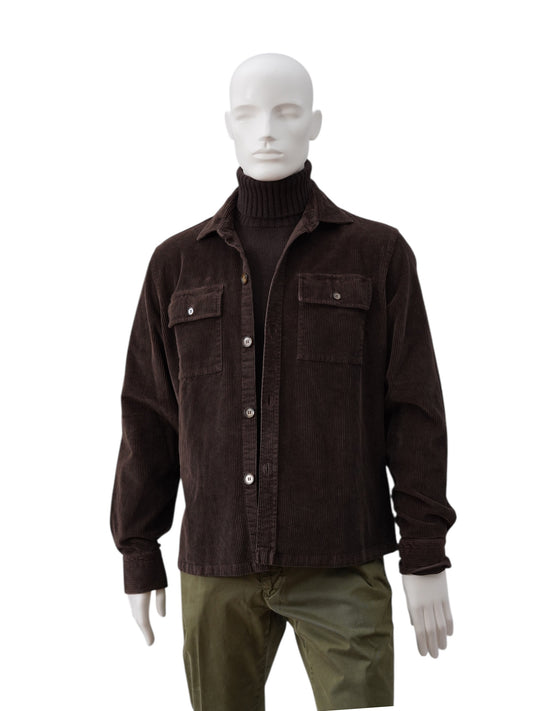 Dunkelbraunes Cord-Overshirt von Record Lux