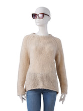 Sandfarbener Grobstrick-Pullover aus Kaschmir und Seide von 8cashmere – Ansicht 2