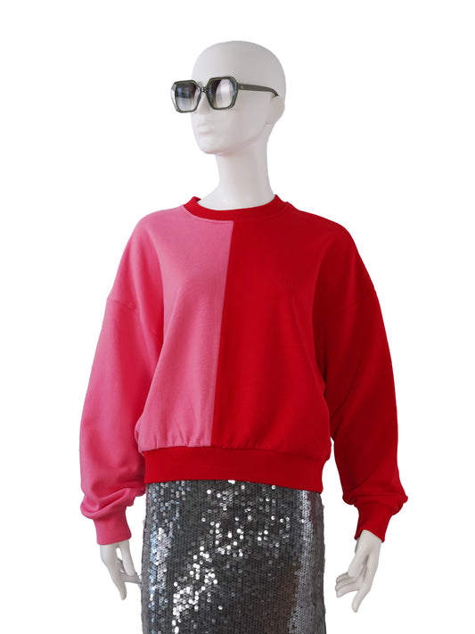 Rot-rosafarbenes Sweatshirt mit Schleife von Oh April