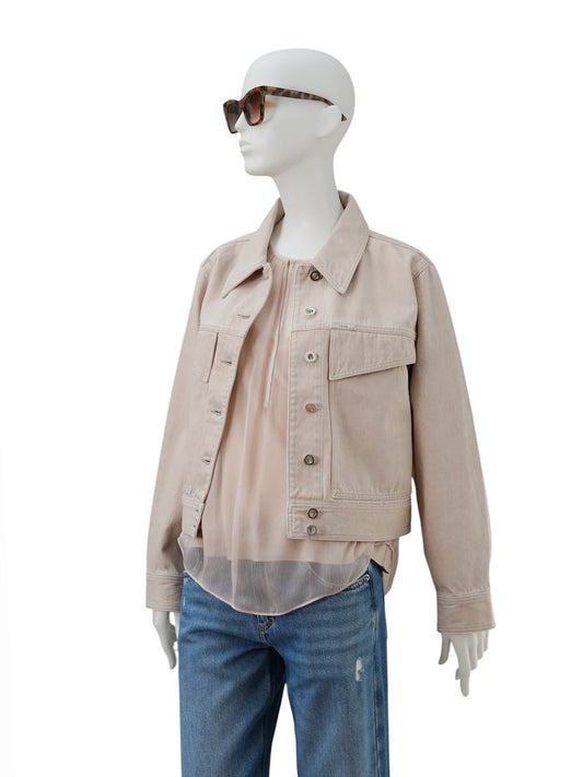Rosafarbene verkürzte Jeansjacke von CLOSED