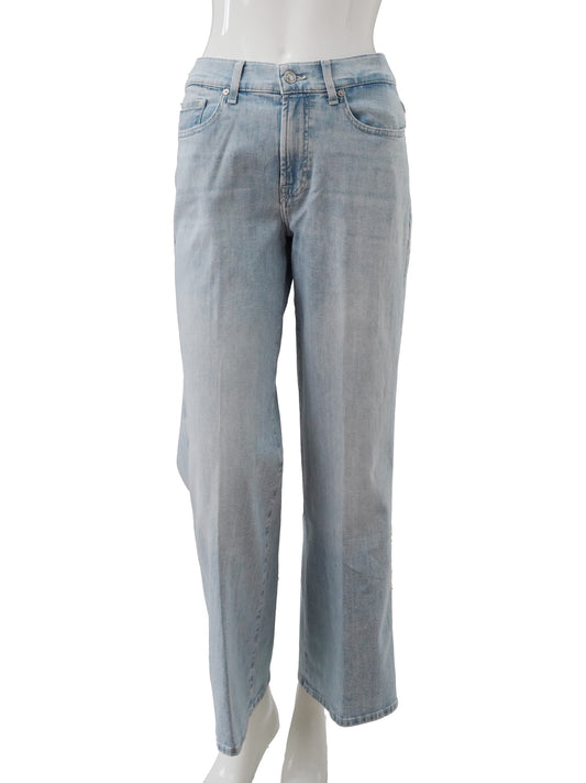 Hellblaue, gerade geschnittene Jeans von 7 For All Mankind