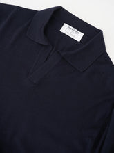 Dunkelblaues Longsleeve-Strickpolo von Gran Sasso – Ansicht 2