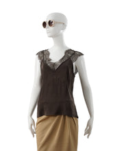 Dunkelbraunes Spitzen-Top von Copenhagen Muse – Ansicht 2