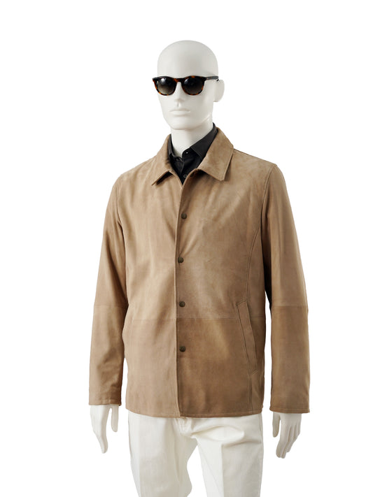 Sandfarbenes Velours-Overshirt von Werner Christ