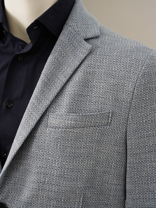 Hellblaues Sakko aus Loro Piana Jersey von Harris Wharf London – Ansicht 2