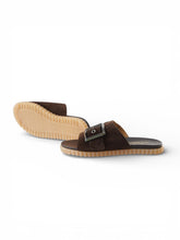 Dunkelbraune Velours-Pantolette von Voile Blanche – Ansicht 2