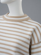 Weiß-sandfarben gestreifter Pullover von SoSue – Ansicht 2