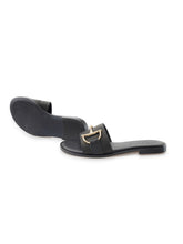 Schwarze Pantolette mit Trense von Mosaic – Ansicht 2