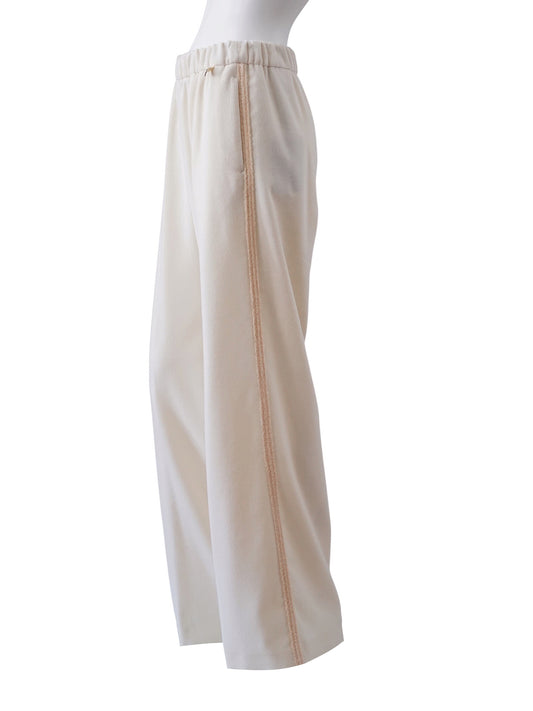 Cremefarbene Loungewear-Hose mit Kontrastnaht von Herno – Ansicht 2