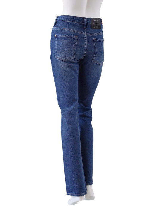 Blaue, gerade geschnittene Jeans mit hoher Taille von 7 For All Mankind – Ansicht 3