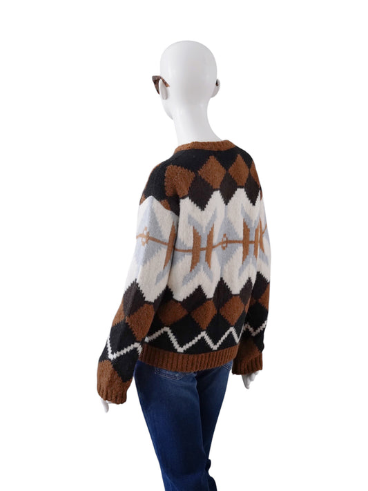 Fair-Isle-Jacquard-Pullover mit Rautenmuster von Semicouture – Ansicht 4