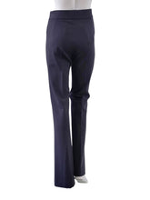 Dunkelblaue Bügelfalten-Hose „Nanou“ mit hohem Bund von Seductive – Ansicht 2