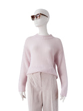 Roséfarbener Oversize-Grobstrick-Pullover aus Kaschmir und Seide von Henry Christ – Ansicht 2