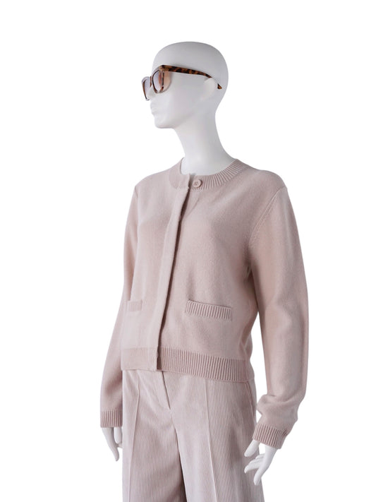 Puderfarbener Cardigan mit Pattentaschen von FFC – Ansicht 6