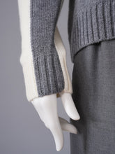 Zweifarbiger Stehkragenpullover in Grau und Wollweiß von Semicouture – Ansicht 2