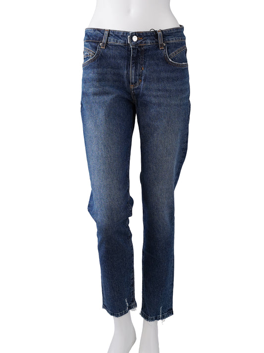 Dunkelblaue Jeans "The Slim" mit offenem Saum von PNTS