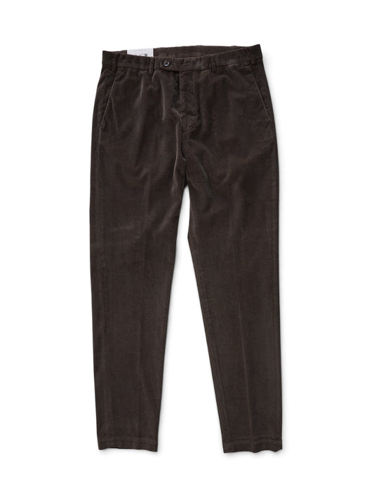 Dunkelbraune Cordhose von Michael Coal – Ansicht von vorn