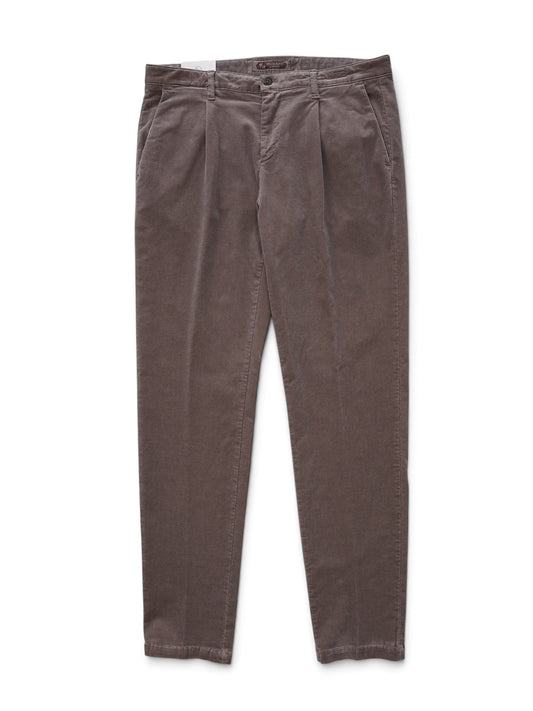 Hellbraune Feincord-Hose mit Bundfalte von Four.ten – Ansicht 3