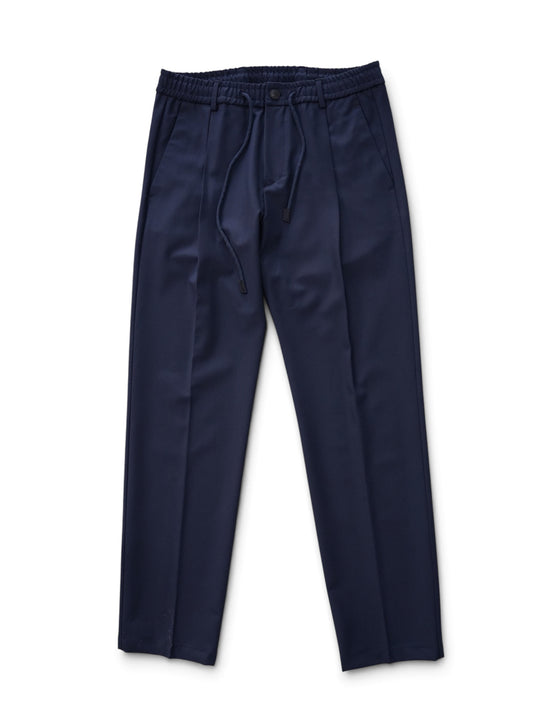 Dunkelblaue Hose mit Kordelzug und Bundfalte von Gran Sasso – Ansicht 3
