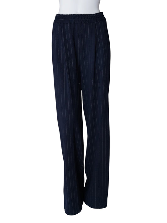 Dunkelblaue Nadelstreifen-Hose mit elastischem Bund von ODEEH