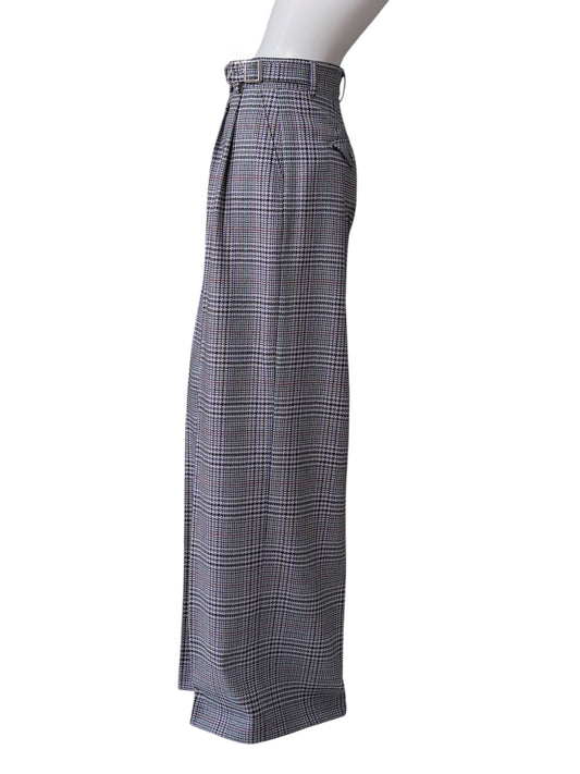 Weite Glencheck-Hose mit Bundfalten von Maison Common – Ansicht 3